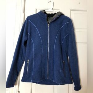 Kuhl Royal Blue Full Zip Alpaca Fleece Hooded Jacket Size S